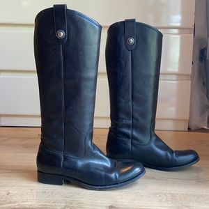 Frye Black Leather Cowboy boots
